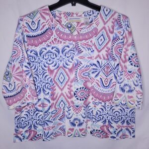 Alfred Dunner Top 1X Colorful Ikat
